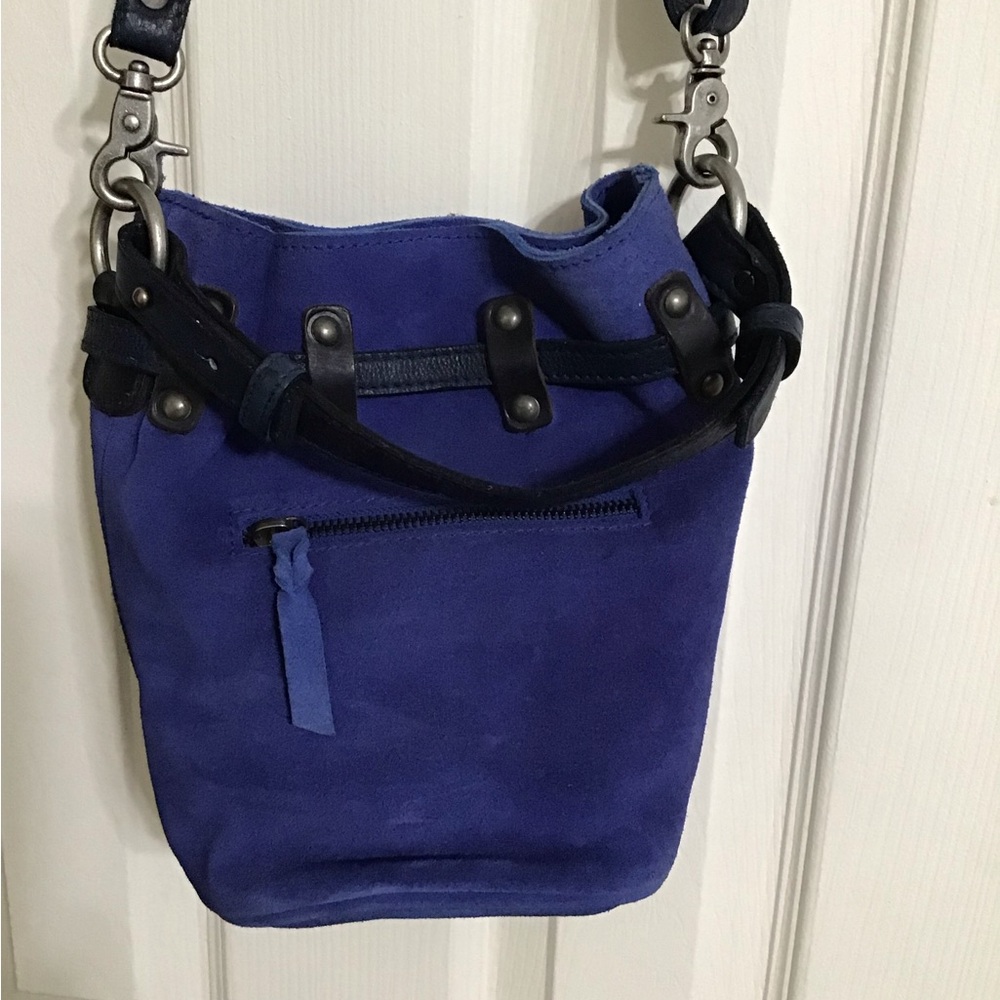 Free People Soren Cobalt Suede Bucket Bag - Picture 4 of 7